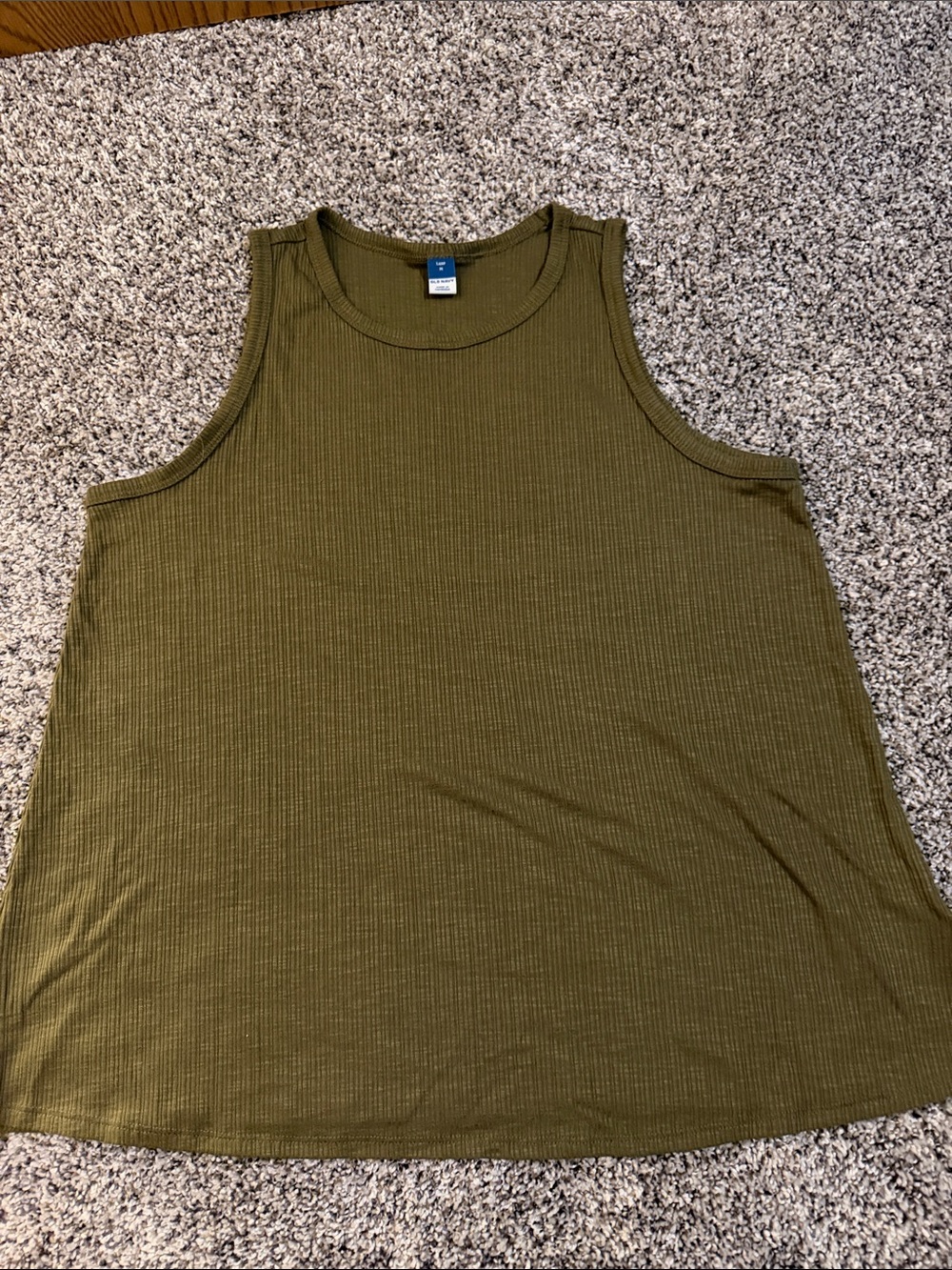 Old Navy Luxe Olive Ribbed Sleeveless Tank Top
